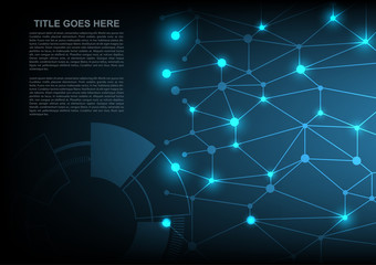 Technology background wireframe connection with circuit board concept design