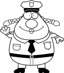 Police Woman Waving