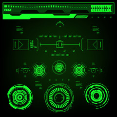 Futuristic virtual graphic touch user interface, HUD