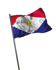 Fototapeta na wymiar Saba Flag Waving Isolated on White Background Portrait