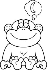 Cartoon Chimpanzee Dreaming