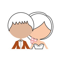 Married couple avatar characters vector illustration design