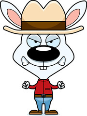 Cartoon Angry Cowboy Bunny