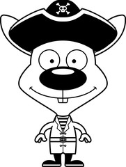 Cartoon Smiling Pirate Bunny