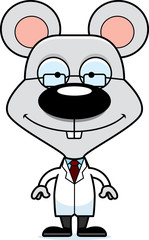 Cartoon Smiling Scientist Mouse