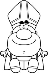 Cartoon Pope Sitting