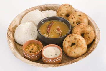 Sambar with Idli & Vada