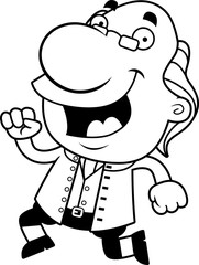 Cartoon Ben Franklin Running