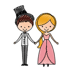 Married couple avatar characters vector illustration design