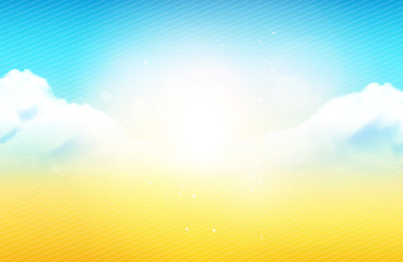 Vector Illustration - Bokeh Cloudy Sky In Summertime Background / Wallpaper