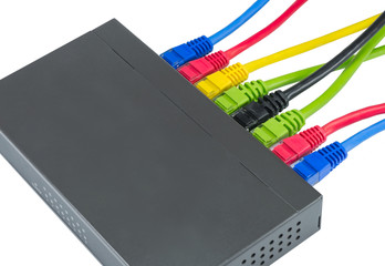 network cables connected to router