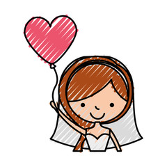 cute wife with shaped heart pumps avatar character vector illustration design