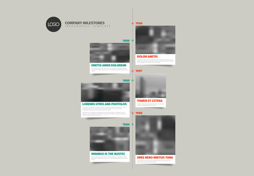 Image Grid Vertical Timeline Infographic Layout