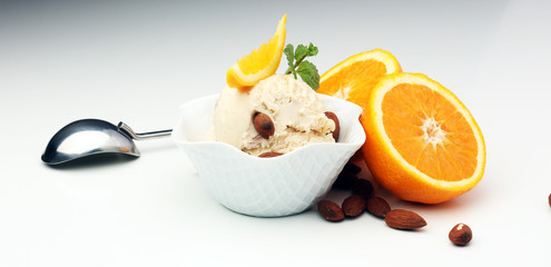 scoop of orange ice cream