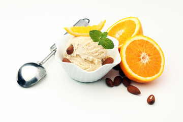 scoop of orange ice cream