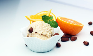 scoop of orange ice cream
