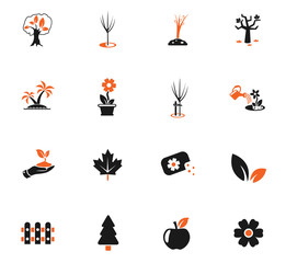plants tools icon set