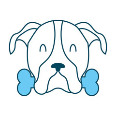 cute dog mascot with bone vector illustration design