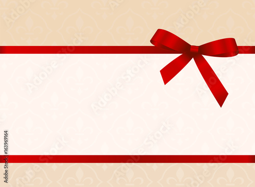 Gift Card With Red Ribbon And A Bow Voucher Template Gift Card With Red Ribbon And A Bow Voucher Template Place For Text