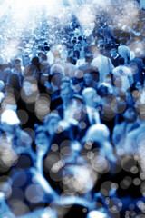 people on busy street