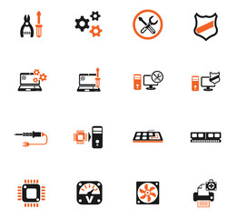 computer repair icon set