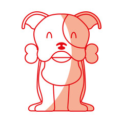 cute dog mascot with bone vector illustration design