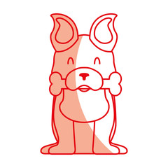 cute dog mascot with bone vector illustration design