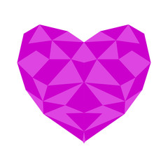 polygonal heart design icon flat
