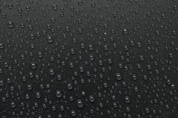 water drops on black background. Macro.