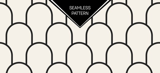 Abstract concept vector monochrome geometric pattern. Black and white minimal background. Creative illustration template. Seamless stylish texture. For wallpaper, surface, web design, textile, decor.