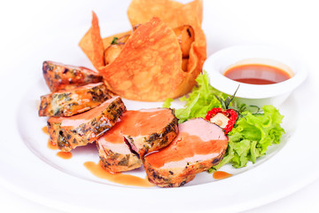 food on white background