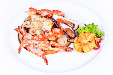 food on white background
