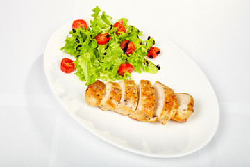 food on white background