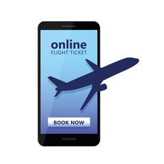 online flight ticket flugzeug im smartphone