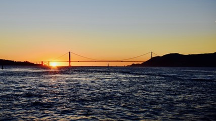 Golden Gate Bridge au coucher du soleil