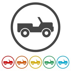 Offroad car icons set - Illustration 