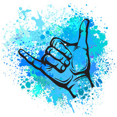 Shaka hand sign © Viktoriia Protsak