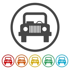 Offroad car icons set - Illustration 