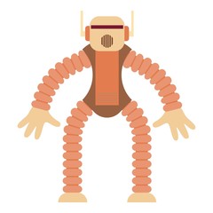 Robot monkey icon, cartoon style
