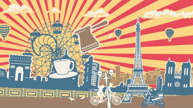 Animated Background Symbols And Elements France