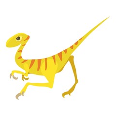 Velociraptor icon, cartoon style