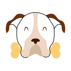 cute dog mascot with bone vector illustration design
