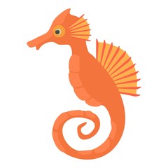 Seahorse icon, cartoon style