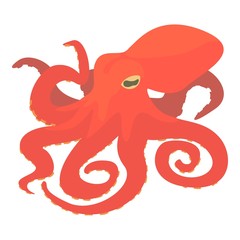 Octopus icon, cartoon style