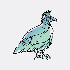 Hand-drawn pencil graphics, vulture, eagle, osprey, falcon, hawk, scavenger, condor, karkar, kite.Engraving, stencil style. Bird predator.Logo,sign,emblem,symbol Stamp,seal. Simple illustration Sketch