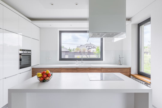 White Kitchen With Island