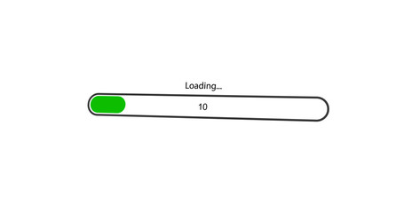 modern green loading bar on white background