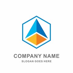 Geometric Hexagon Arrow Wings Cube Box Architecture Interior Construction Business Company Stock Vector Logo Design Template 