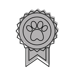 medal with paw icon vector illustration design