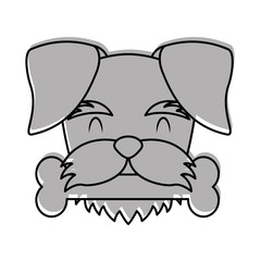 cute dog mascot with bone vector illustration design